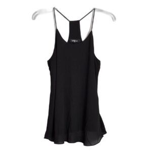 Varga Solid Black Polyester Lined Racerback Top Women's M